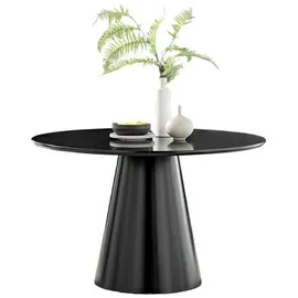 JV Möbel Runder Esstisch 100 x 75 cm schwarz
