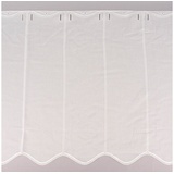 SCHÖNER LEBEN. Meterware Scheibengardine nähfrei Stickerei Leinenlook ecru 60cm, leicht perforiert, Stickerei/Stickstoff, bestickt, pflegeleicht weiß