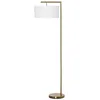 Stehlampe Stehleuchte E27 Sockel für Wohnzimmer Schlafzimmer Büro Metall Stahl Leinen Gold+Weiß 47 x 37 x 153 cm