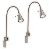 Briloner TUSO 2er Set GU10 Leseleuchte 5W 400lm Silber