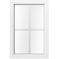 Sprossenfenster modern, Kunststoff, aluplast IDEAL 4000, Grau ähnlich RAL 7001, innen Weiß, 600 x 900 mm, individuell konfigurieren