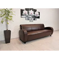 Echtleder 3er Sofa Couch Mediolan 198cm Ledersofa Braun und weitere Leder Farben