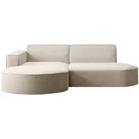 kaiser möbel Ecksofa Designer Modena Studio stoff Dicker Cord Poso Beige, Links