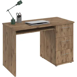 vogl möbelfabrik Schreibtisch VOGL MÖBELFABRIK "Tobi, wahlweise mit 3 Schubkästen oder 1 Schubkasten/1 Tür", braun (wotaneiche), B:115cm H:73cm T:56cm, Tische, Schreibtisch, optional mit Tastaturauszug, Breite 115 cm