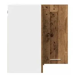 vidaXL Hängeschrank Eck-Hängeschrank Altholz-Optik 57 x 57 x 60 cm Braun