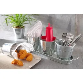 HENDI Serviertablett, AmberBox, Schock- und bruchfest, flachem Rand, Gastro Tablett, Tablett, 240x340mm, Melamin, Holz dunkel