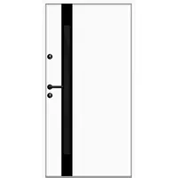 Aluminium-Stahl Nebeneingangstür "SABRINA" BLACKLINE Weiß RAL 9016 beidseitig innen öffnend DIN links