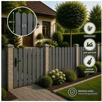 QLS Holzzaun 30 Stk. Zaunlatten 100 cm in 3 Farben, Holz Brett Kiefer Fichte Gehobelt Gartenzaun
