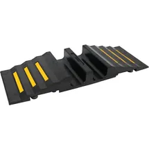 Dönges Gummischlauchbrücke, B, 2 x B, C oder D (Gummibrücke Überfahrhilfe Überfahrschutz Kabelbrücke Schlauchbrücke), aus schwarzem Vollgummi, seitliche Reflexstreifen