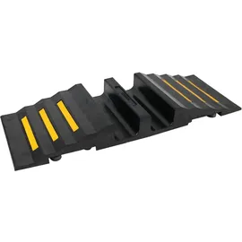 Dönges Gummischlauchbrücke, B, 2 x B, C oder D (Gummibrücke Überfahrhilfe Überfahrschutz Kabelbrücke Schlauchbrücke), aus schwarzem Vollgummi, seitliche Reflexstreifen