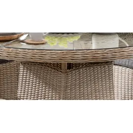 Destiny Sitzgruppe PALMA LUNA 4 Hochlehner + Tisch Ø100x75cm, natur meliert