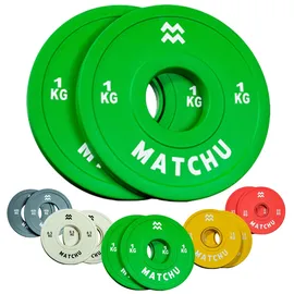 Matchu Sports Mini Hantelscheiben 1 kg Hantelscheibe grün