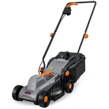 DOVAMAN LA33A 1300W Elektro Rasenmäher, 33cm Schnittbreite, Bis zu 95% Fangrate, 3-stufige Schnitthöhe, Grasfangkorbanzeige, Leichtes Design, Platzsparend klappbar, Ideal für Hausgärten