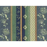 Landhaus Möbelstoff Lindau Farbe 62 (hellblau, blau, grün, lindgrün, beige) mit biologischem Fleckschutz - modernes Chenille-Flachgewebe (gemustert, floral, gestreift, Blumen) Polsterstoff, Stoff, Bezugsstoff, Eckbank, Couch, Sessel, Hussen, Kissen