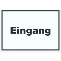 Eingang Aufkleber mit Text Zugang Eintritt waagerecht A4 (210x297mm)