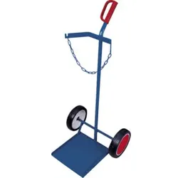 VARIOfit Stahlflaschenkarre für Propangasflasche Vollgummibereifung Schaufel 360 x 365 mm Höhe Sicherungskette 1.035 mm