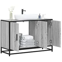 vidaXL Waschbeckenunterschrank 90 x 60 x 33 cm Grau
