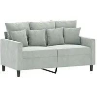 vidaXL 2-Sitzer-Sofa Hellgrau 120 cm Samt
