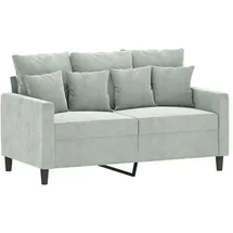vidaXL 2-Sitzer-Sofa Hellgrau 120 cm Samt