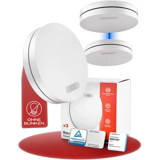 Rauchmelder Standalone - 10 Jahres-Batterie - 3er