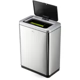 Durable Sensor NO TOUCH DUO 2x20L, Mülltrennsystem mit zwei herausnehmbaren Inneneimern, silber,