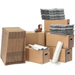KK Verpackungen Umzugsset 4-5 Zimmer Wohnung Umzugskartons Packseide Luftpolsterfolie Klebeband Umzugsdecken