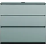 Burgbad Lin20 Waschtischunterschrank inklusive Konsolenplatte, 3 Auszüge, 1002x487x900mm, WWYJ100F5395, Farbe: Eisblau Matt / Rückwand Anthrazitgrau