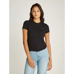 T-Shirt »Tjw 2Pack Slim Linear Tee«, mit Logoschriftzug, in Unifarbe, Gr. S (36), blck / white, , 53724924-S