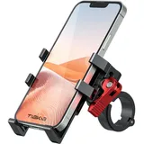 LuxusKollektion Handy-Halterung Handyhalterung Fahrrad Aluminium 6 Krallen 360Grad 4-7 Zoll Black Red bunt