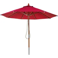 Mendler Gastronomie Holz-Sonnenschirm HWC-C57, Gartenschirm, Polyester/Holz 14kg, rund Ø3m