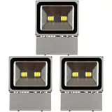 Greenmigo 3X 100W LED Fluter Außen Kaltweiß Flutlicht Strahler Scheinwerfer IP65 Baustrahler Leuchtmittel Strahler - Weiß