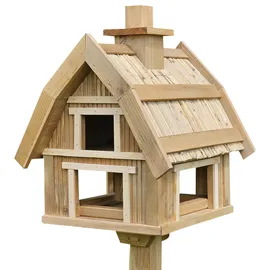 Conni Oberkircher's Vogelhaus Pondruff mit Strohdach und Ständer braun 31 x 40 x x37 cm