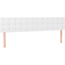 vidaXL Boxspringbett mit Matratze Weiß 200x200 cm Kunstleder - Weiß
