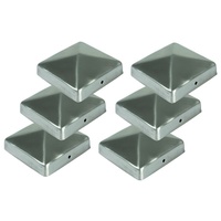 Buri - 6x Edelstahl Pfostenkappe Pyramide 71x71mm Zaunkappe Zierkappe Pfahl Zaun Kappe