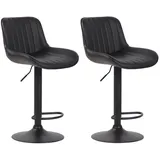 CLP 2er Set Barhocker Lentini Kunstleder Mit Fußstütze I Thekenhocker Höhenverstellbar & 360° Drehbar