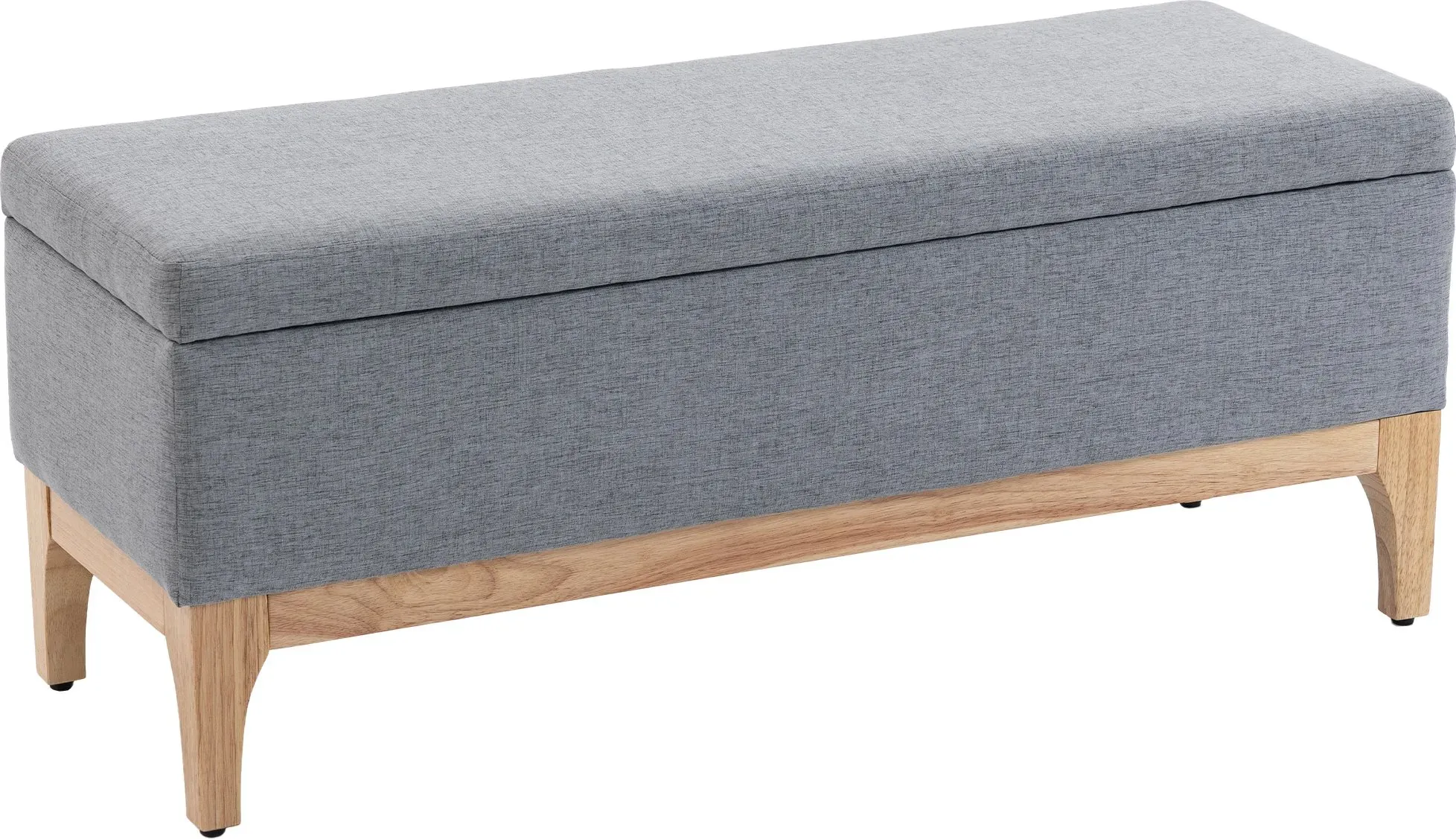 HOMCOM Aufbewahrungsbank, Truhenbank mit abnehmbarem Deckel im skandinavischen Stil, Bettbank aus Leinenstoff, 110 x 39 x 45 cm, grau   Aosom