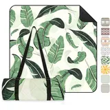 Sekey Picknickdecke Wasserdicht 150x200 cm, Stranddecke Sandfrei | Gepolstert, Dreischichtige Struktur, PEVA-Wasserfestboden, Bindegurt-Trageriemen, geeignet für Picknick, Camping, Strand