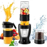 HoninJoy Smoothie-Mixer, 650W persönlicher Mixer für Shakes und Smoothies mit Mahlbecher & 2 BPA-freien tragbaren Bechern (20oz+14oz), tragbarer Mixer für Säfte, Smoothie-Maker für die Küche.