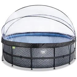 EXIT Swimming Pool Premium Ø 450 x 122 cm grau inkl. Sonnendach