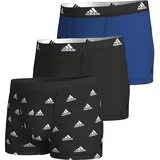 Sportswear Boxer Active Flex Cotton 3er-Pack mit weicher Nahtverarbeitung und tonalem Logo adidas Sportswear 913-schwarz blau/schwarz Logo