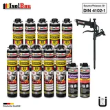 Brandschutzschaum B1 Bauschaum 10x750ml 2x Reiniger Montageschaum Schaum Pistole