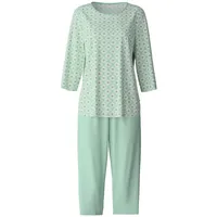 CALIDA Flower Nights 3/4-Pyjama Damen, weich, pflegeleicht, elastischer Hosenbund