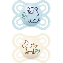 MAM Perfect Fopspeen Silicone Blue 0-6 2 St Schnuller