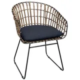 WOLF MÖBEL Esszimmerstuhl AMARA, Rattan Sessel inkl. Kissen braun