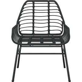 vidaXL 5-teiliges Garten-Esszimmerset aus schwarzem Polyrattanglas vidaXL