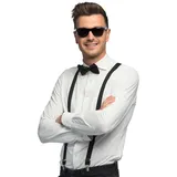 Boland - Kostümset 3-teilig, Zubehör Set mit Hosenträger, Brille und Fliege, für Festival, JGA, Karneval und Mottoparty