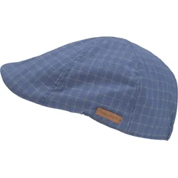Schiebermütze CHILLOUTS "Samsun Hat", Damen, Gr. S/M, blau, Kunstfaser, kariert, klassisch, Mützen, mit klassischem Schnittmuster