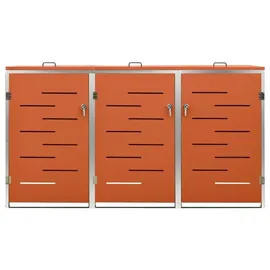 vidaXL Mülltonnenbox für 3 Tonnen 207 x 77,5 x 115 cm orange