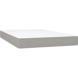 vidaXL Boxspringbett mit Matratze Hellgrau 120x200 cm Stoff - Grau