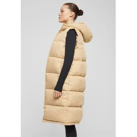 URBAN CLASSICS Long Hooded Puffer Weste Union Beige M